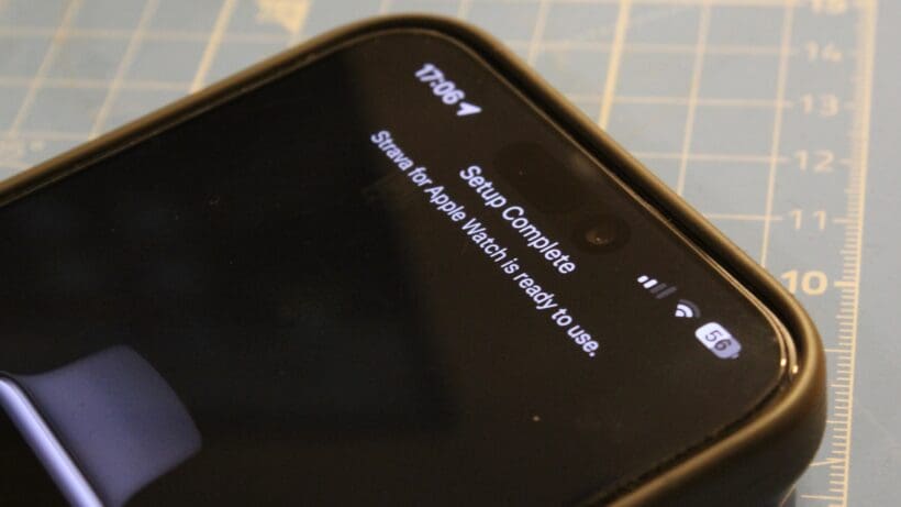 iPhone showing Apple Watch Strava setup