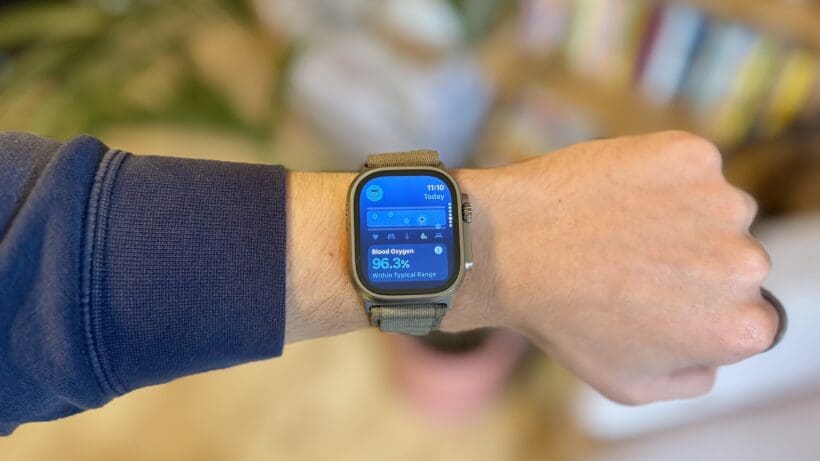 Apple Watch Ultra 2 Vitals app blood oxygen reading