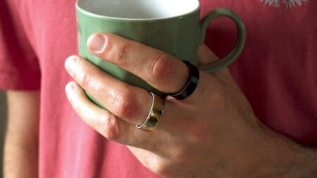 two smart rings being worn