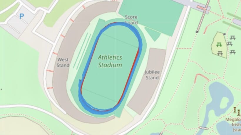 GPS accuracy on running track