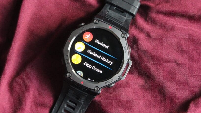 Amazfit T Rex 3 workout history