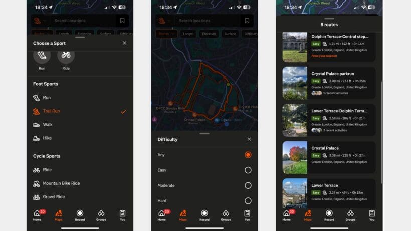Strava Premium routes