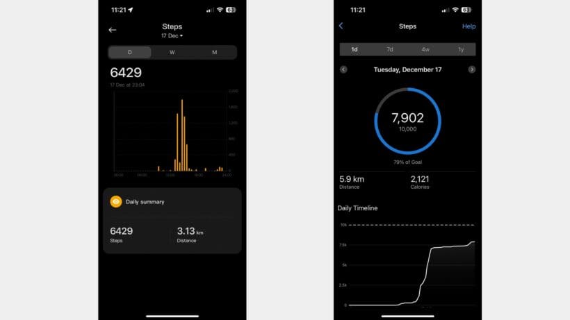 Xiaomi Mi Smart Band 9 Active steps data
