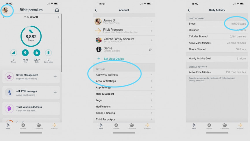 How to set or change your goals on Fitbit