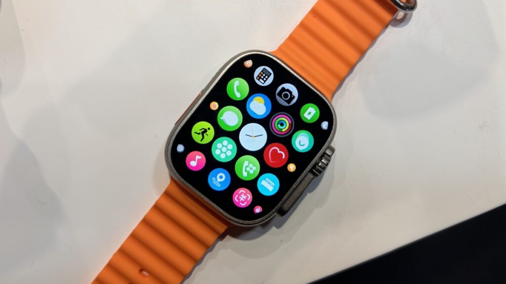 We spotted this outrageous round-faced Apple Watch Ultra clone at MWC photo 7