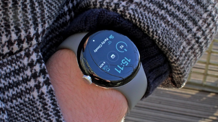 google pixel watch on wrist