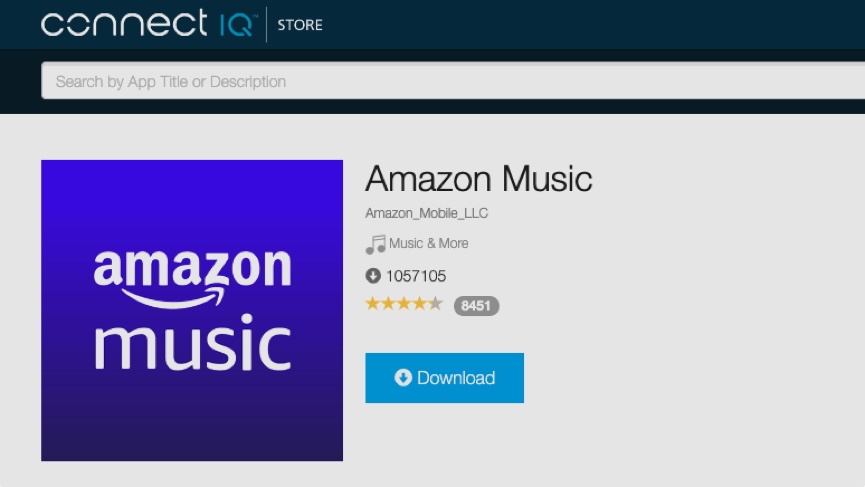 Amazon Music Garmin Connect IQ