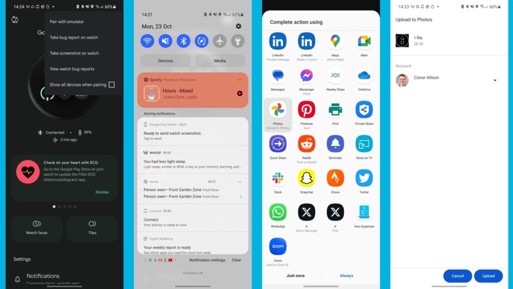 Steps to take a screenshot on Wear OS 3
