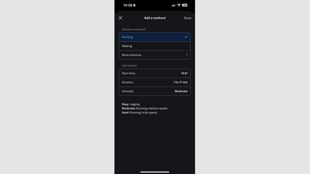 Step 3 How to add manual workout Oura