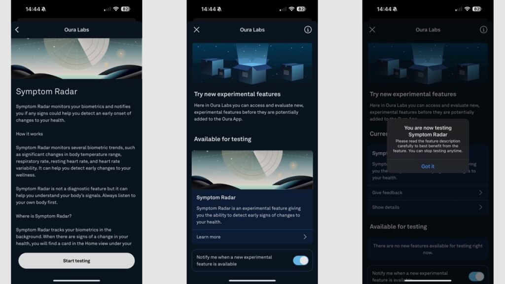 Oura Symptom Checker