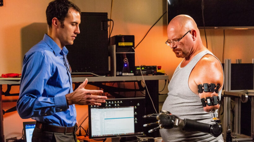 This man’s prosthetic arm is gesture controlled with a Myo armband