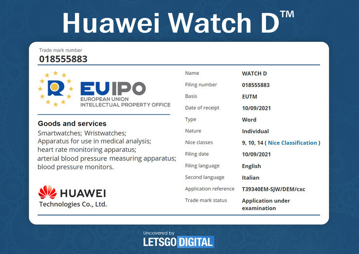 ​Huawei Watch D blood pressure watch spotted