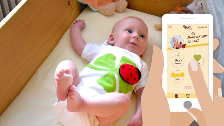 This wearable ladybird sticks to your child's clothing and monitors vitals