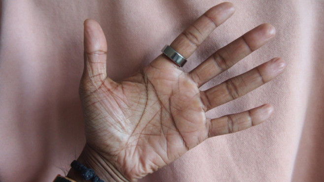 Ultrahuman on finger