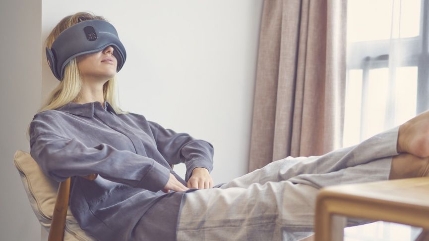 Dreamlight is a sleeping mask that uses lights and sounds to help you sleep better