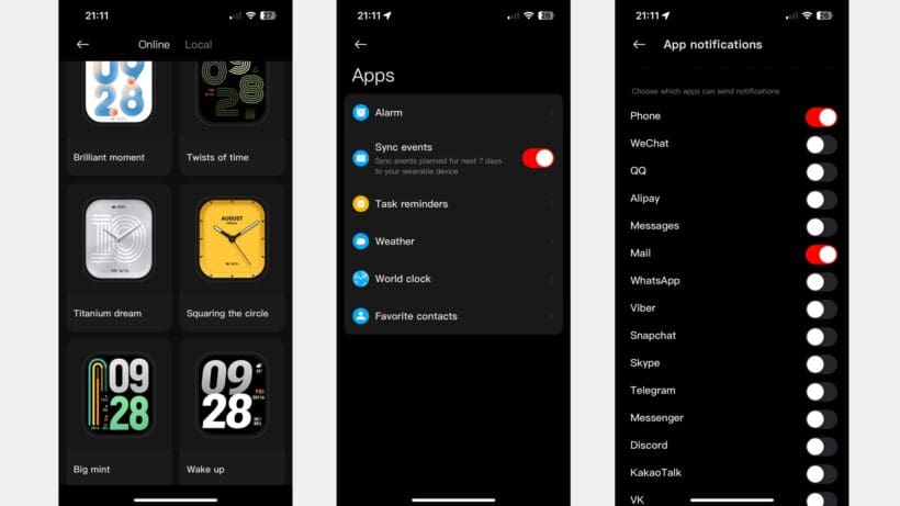xiaomi mi fitness companion app screens