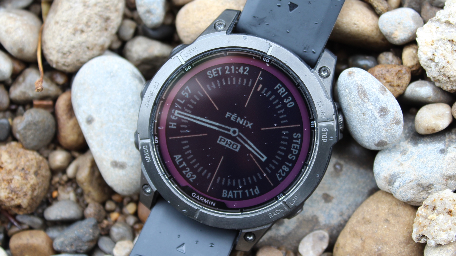 garmin fenix 7 pro off wrist showing watch face