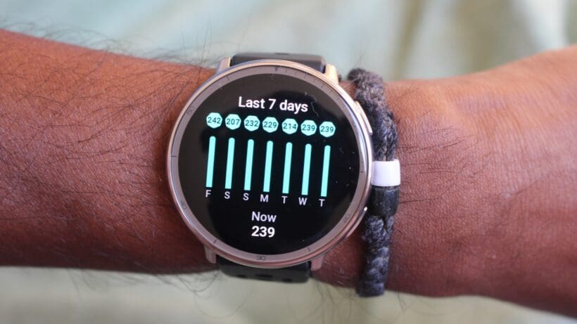 PAI figure on a watch