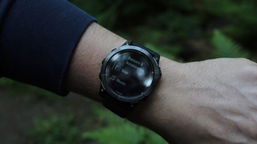 fenix 7 on wrist showing map function