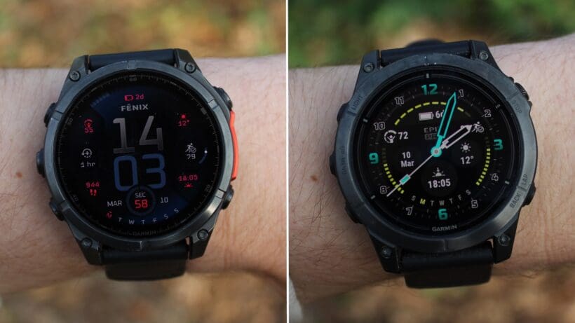 Fenix 8 and Epix Pro (Gen 2) side by side on the wrist