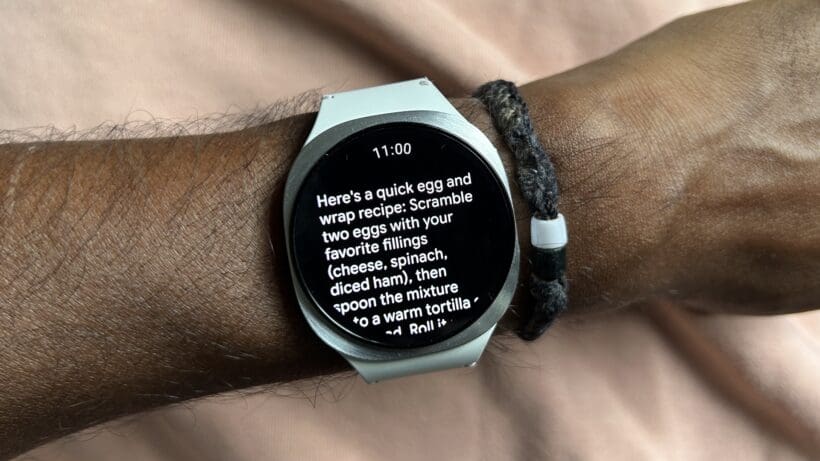 google gemini answer on a samsung smartwatch