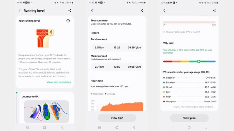 running level coach samsung