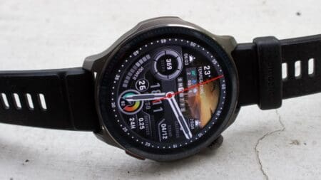 amazfit balance 2 on its side