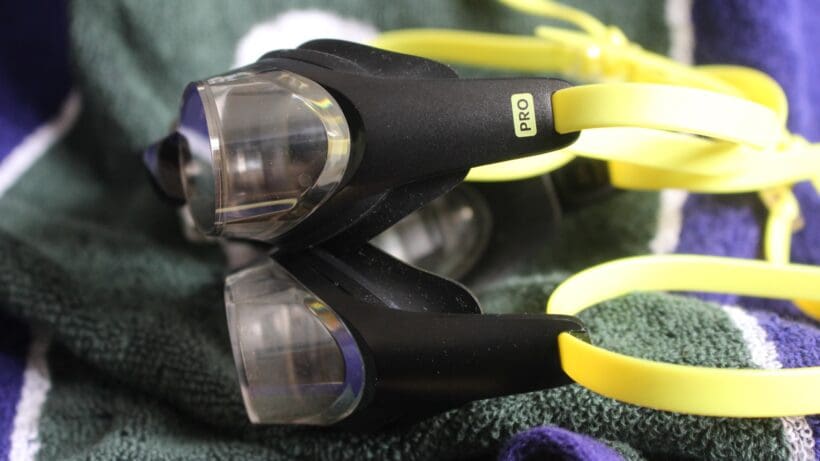 form smart swim 2 and smart swim 2 pro stacked on top of each other from side-on angle